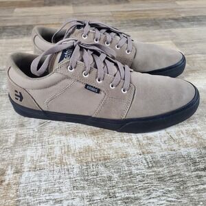 Etnies Barge LS Unisex Skate Shoes Sz 12 Warm Gray Black Suede Slip-On Sneakers